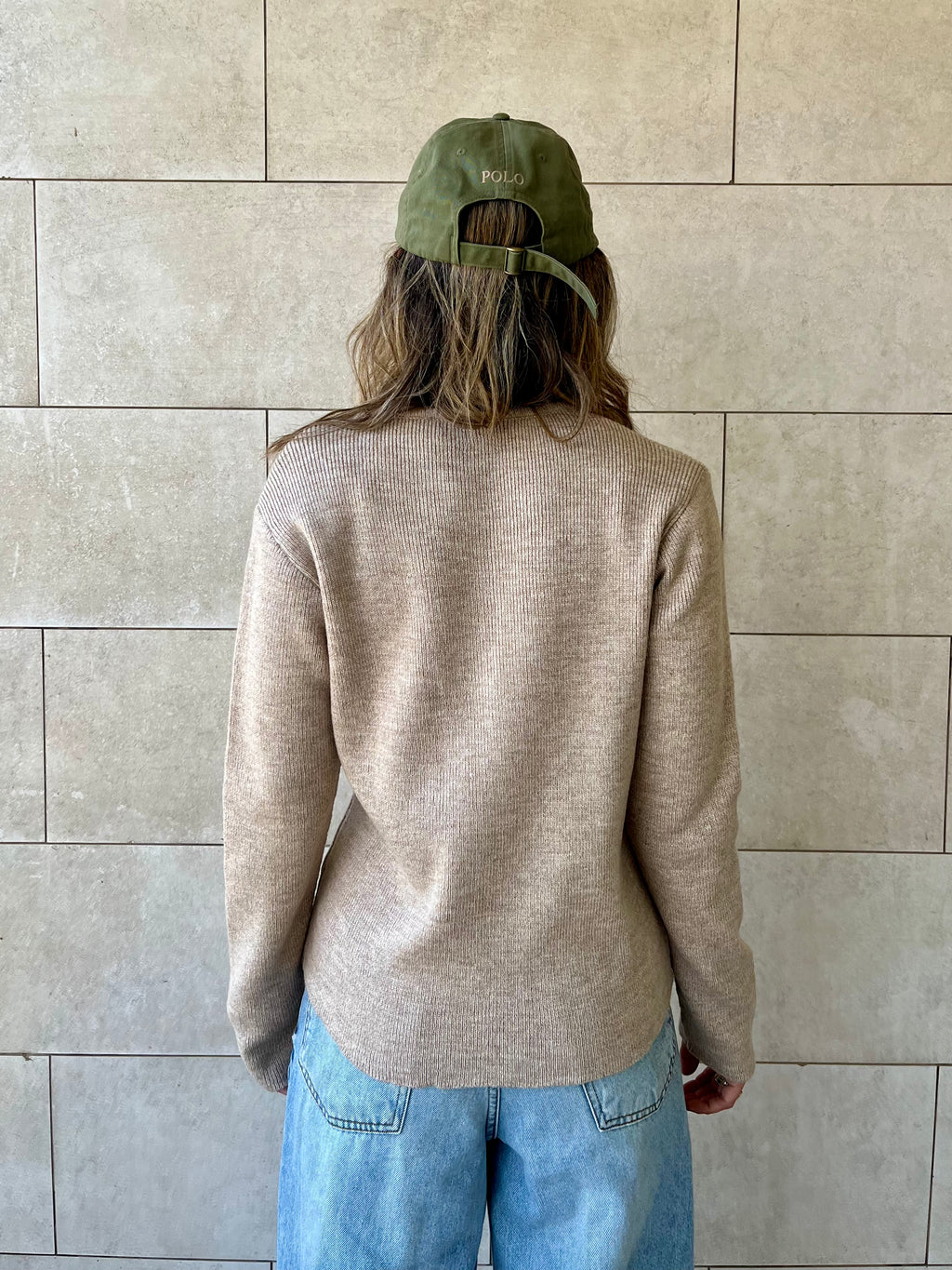 Beige Casual Knit Pullover