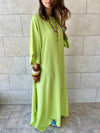 Lime Flowy City Dress