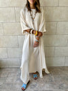 Beige Flowy City Dress