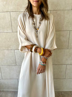 Beige Flowy City Dress
