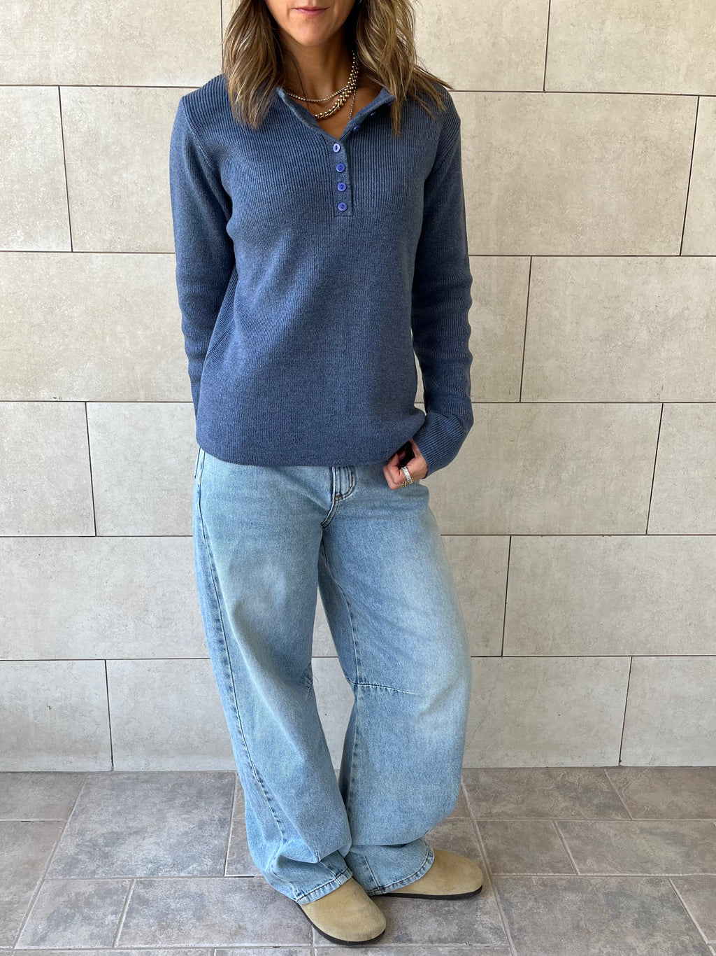 Navy Casual Knit Pullover