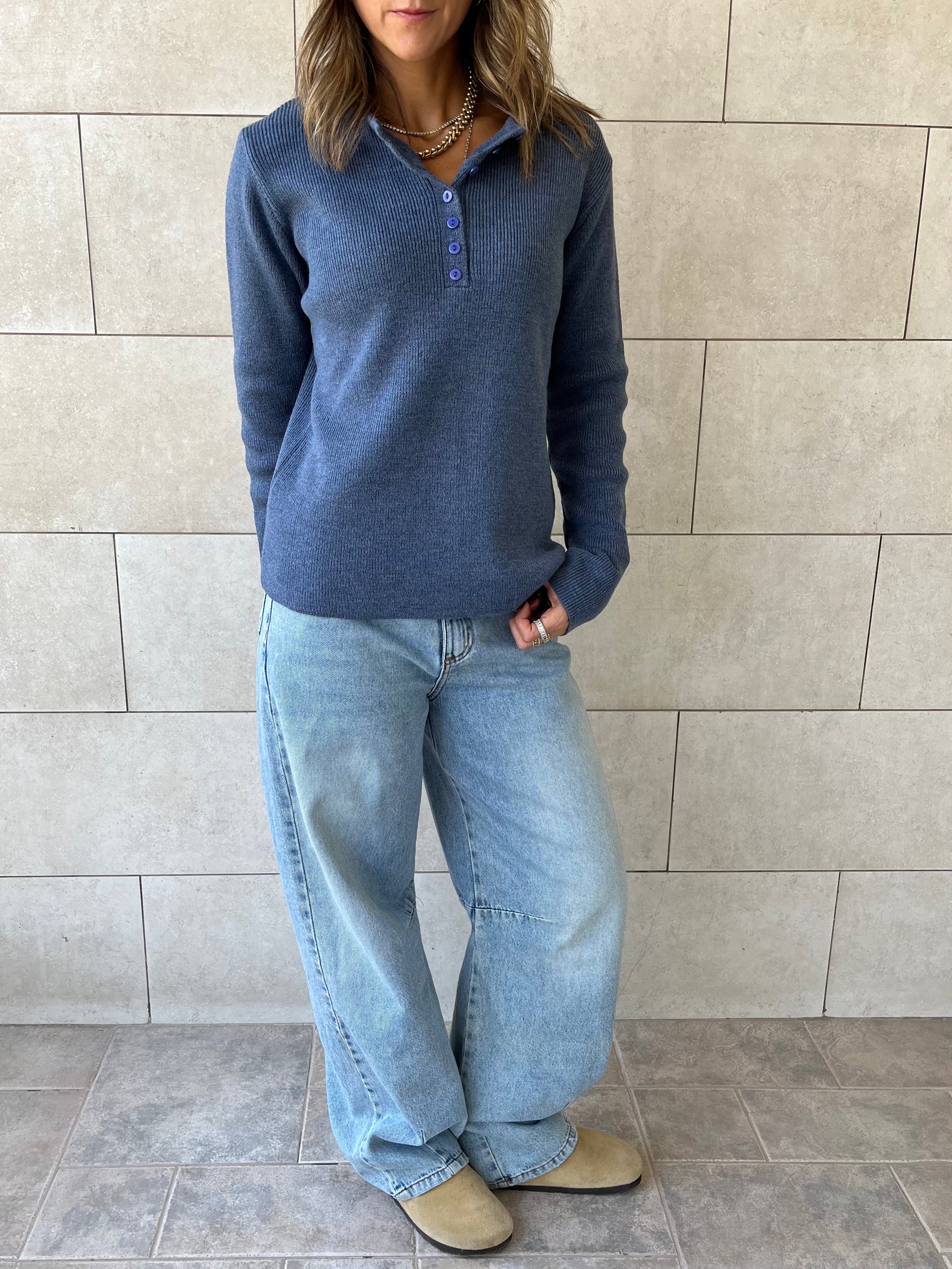 Navy Casual Knit Pullover