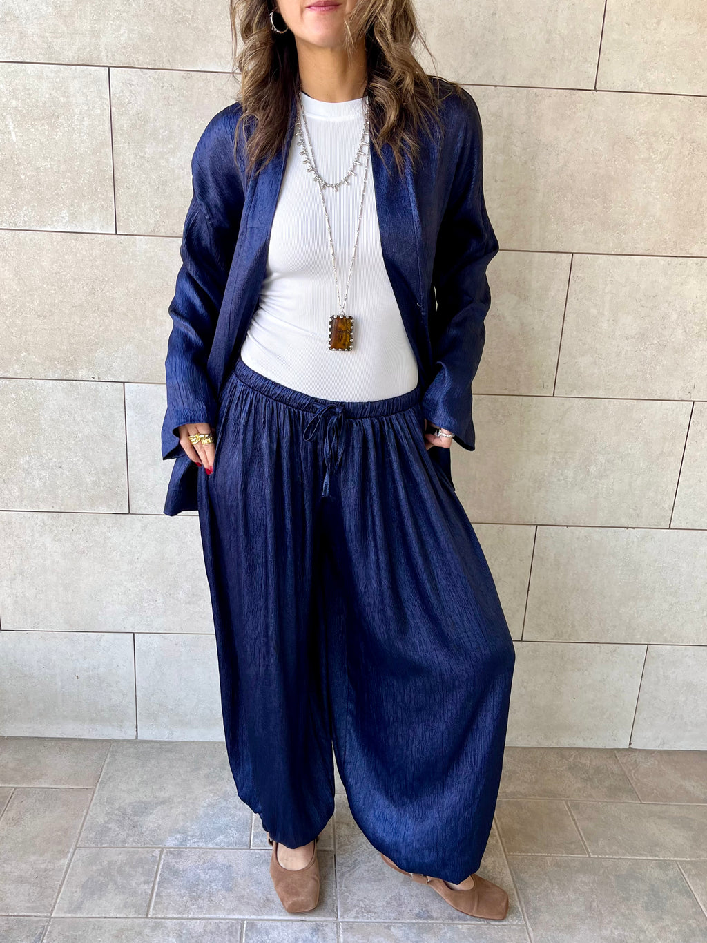 Navy Golden Hour Balloon Pants