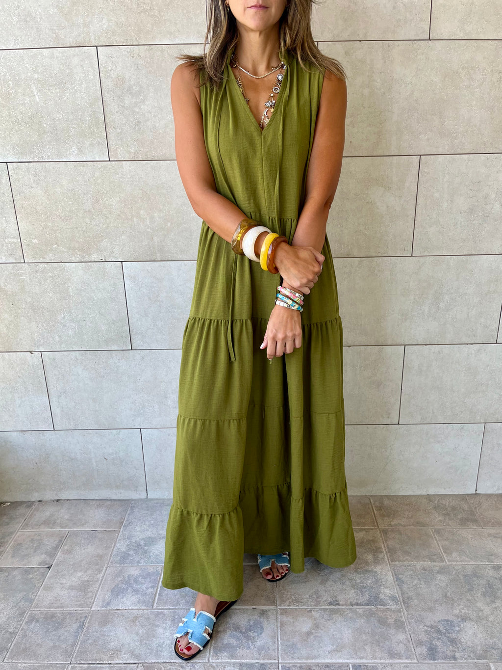 Olive Frillu Essential Tiered Dress