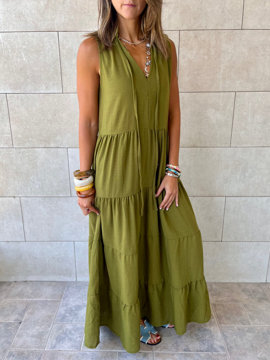 Olive Frillu Essential Tiered Dress