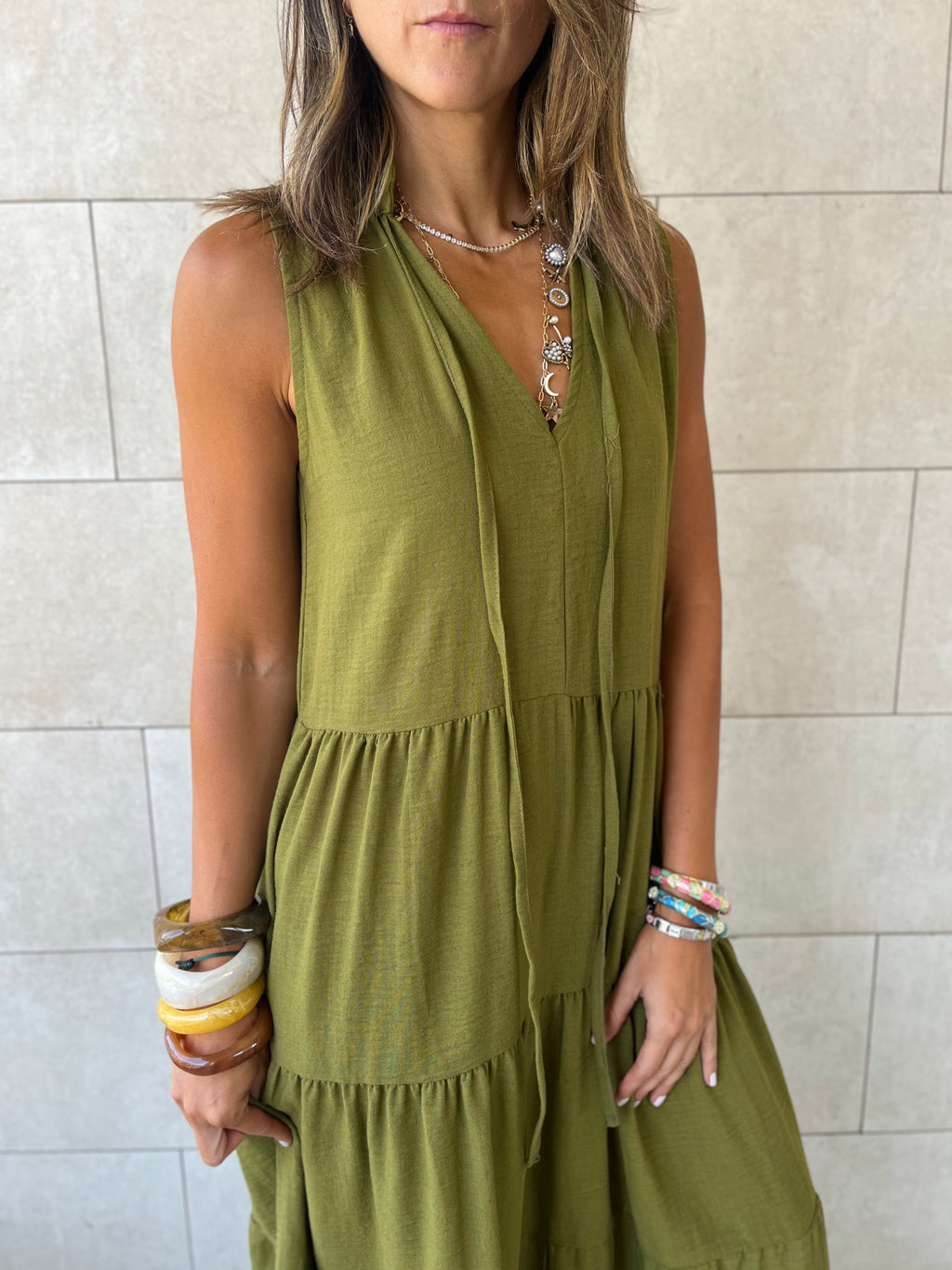 Olive Frillu Essential Tiered Dress