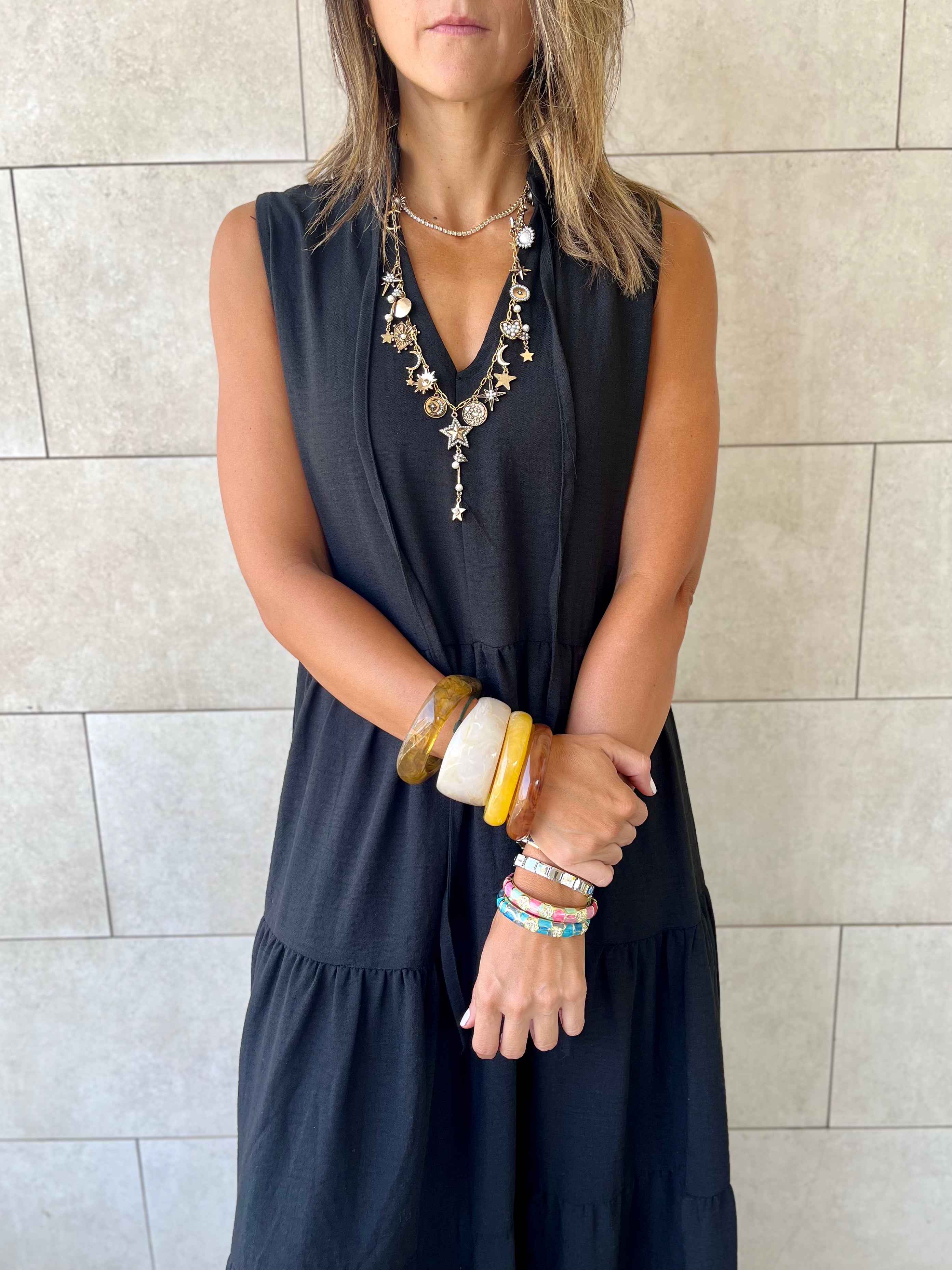 Black Frillu Essential Tiered Dress