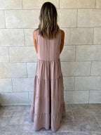 Beige Frillu Essential Tiered Dress