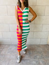 Orange Can’t Make Up My Mind Ribbed Summer Dress