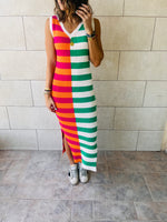 Orange Can’t Make Up My Mind Ribbed Summer Dress