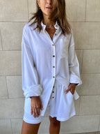 White Boxer Shirt Set