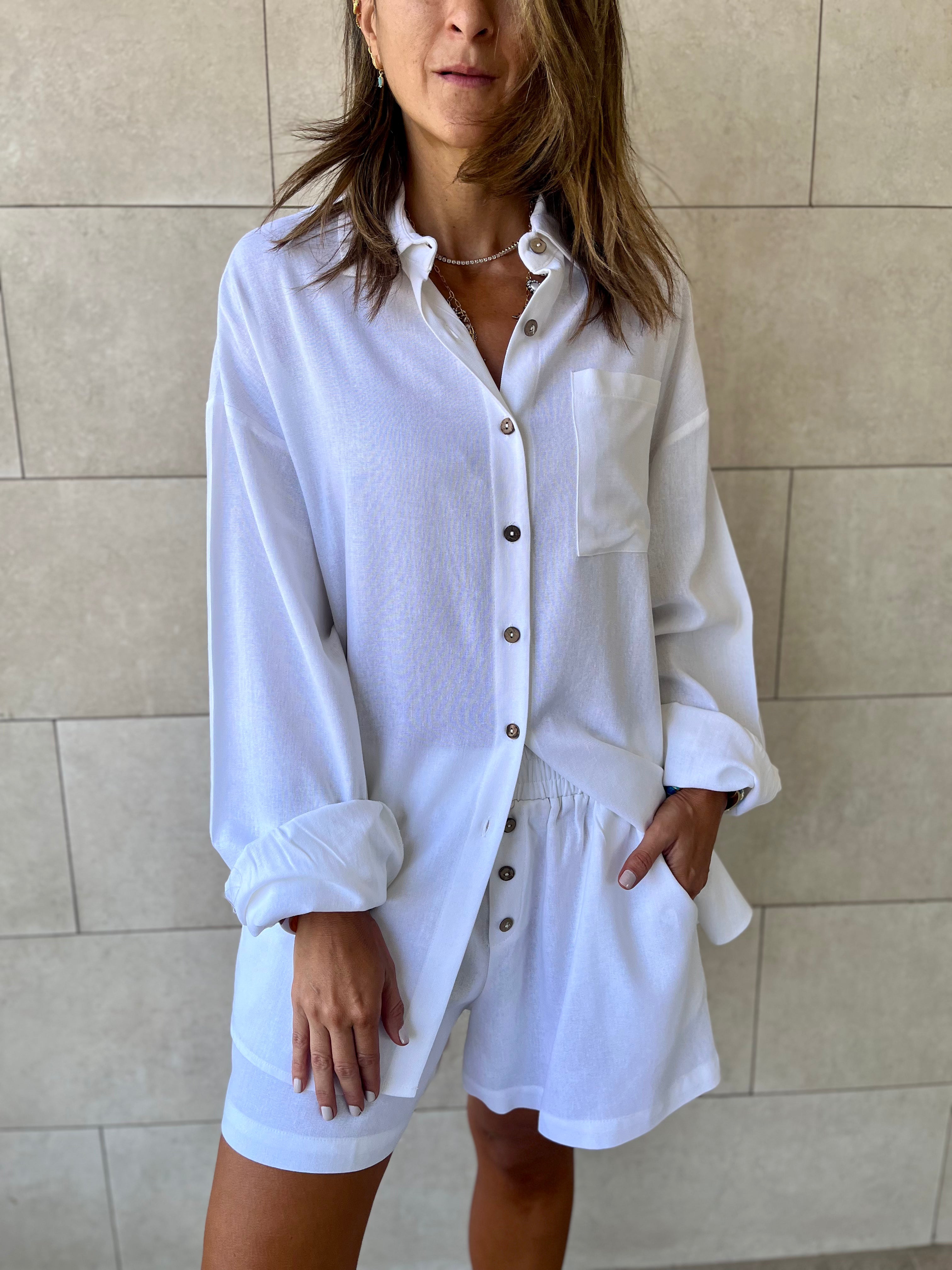 White Boxer Shirt Set