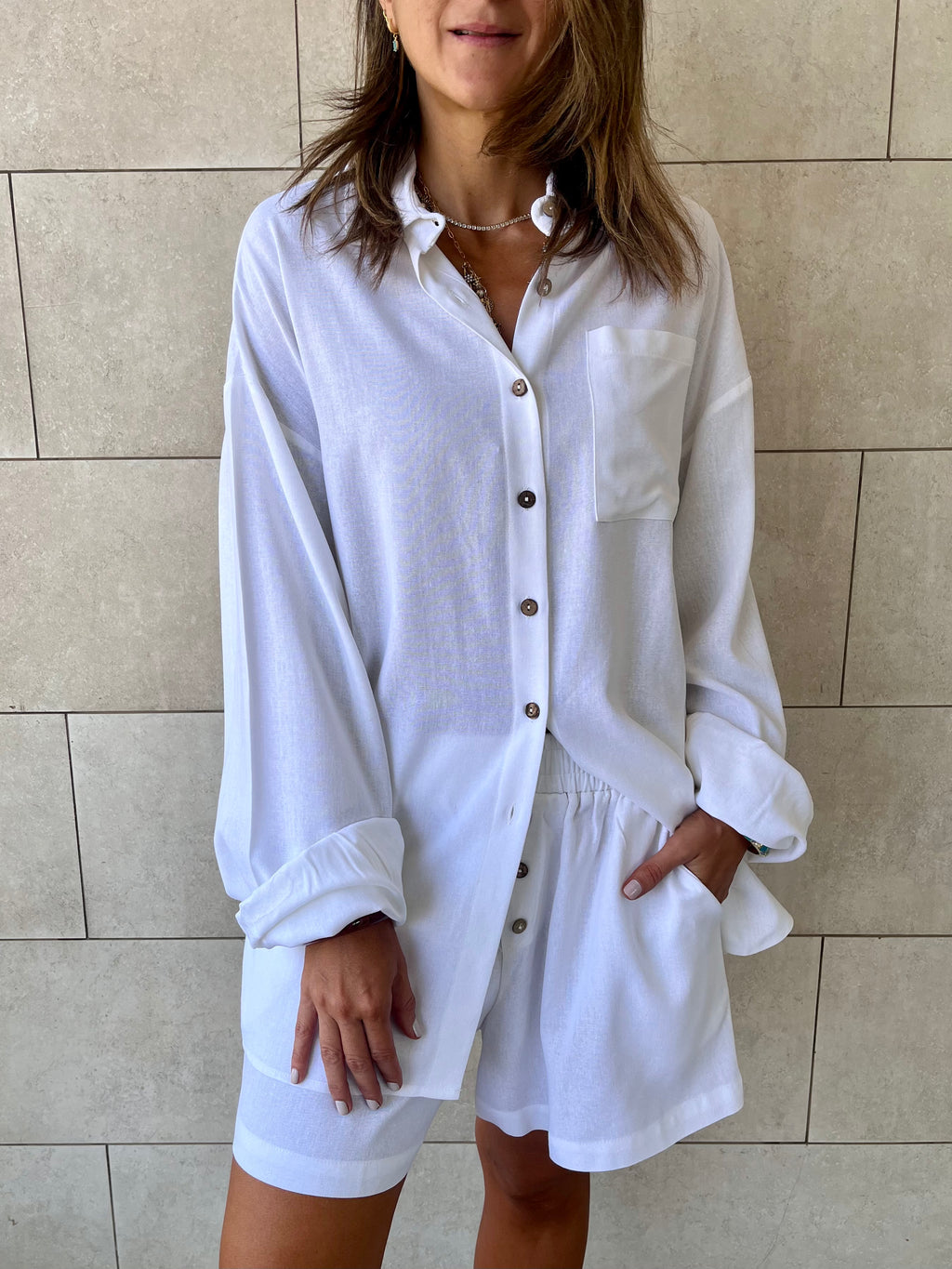 White Boxer Shirt Set