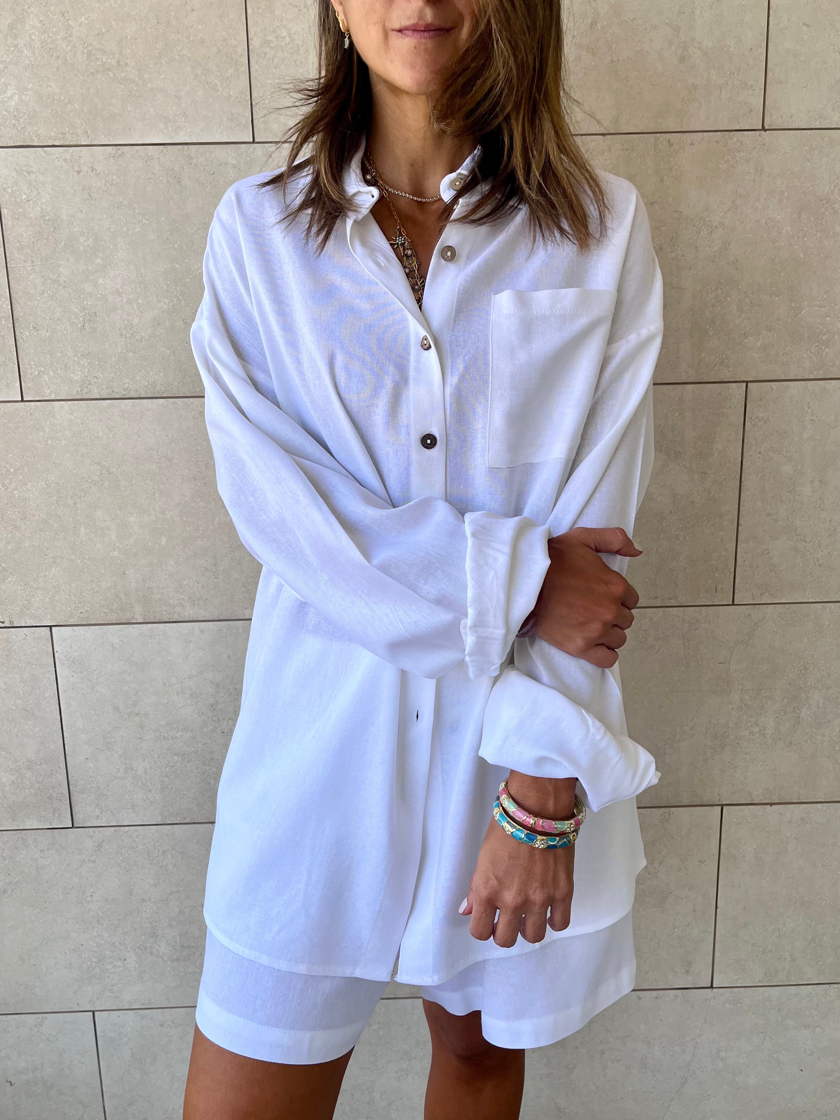 White Boxer Shirt Set