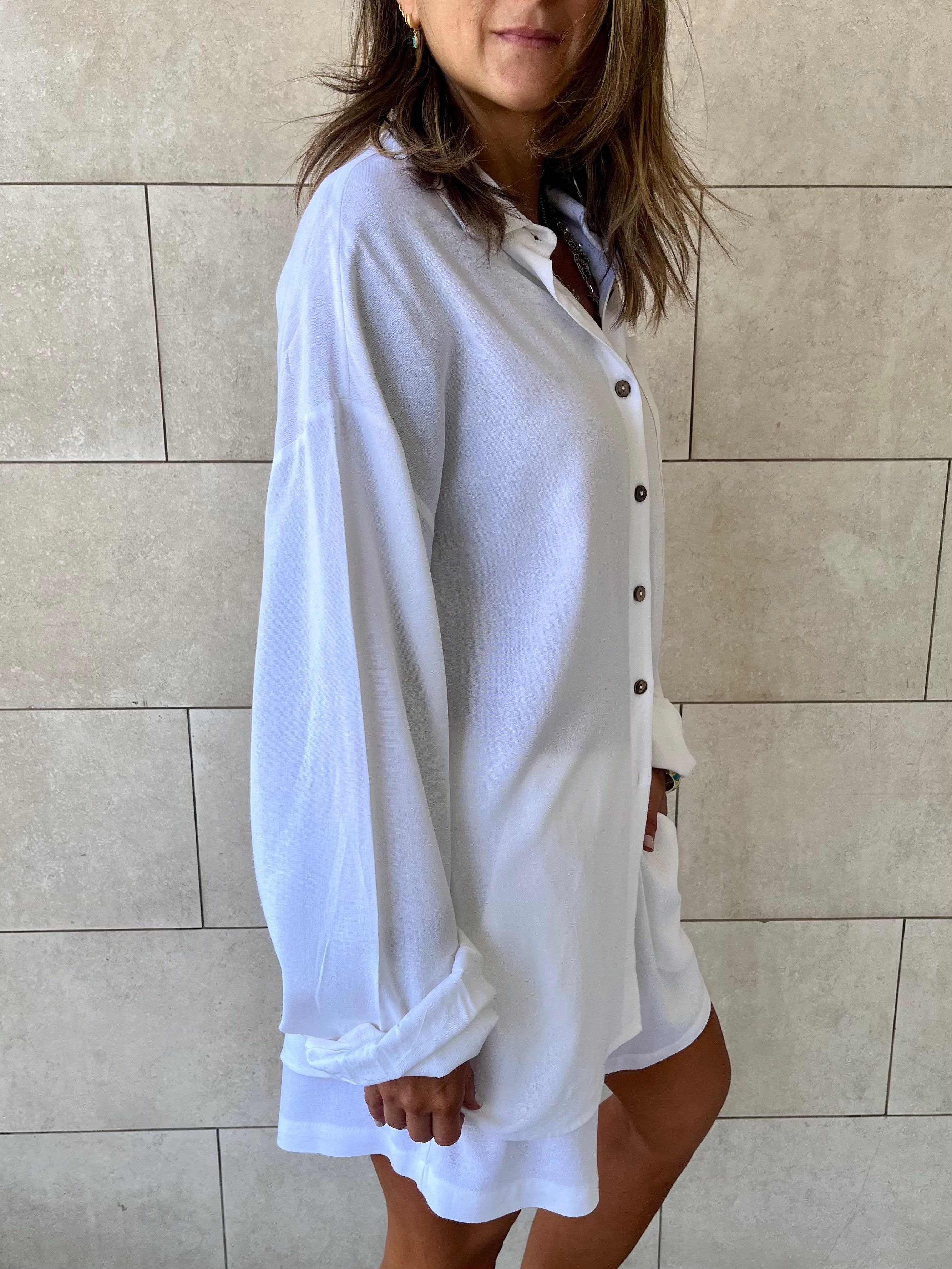 White Boxer Shirt Set