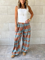 Plaid Satin Balloon Pants