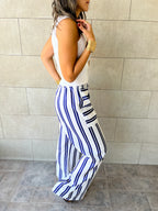 Blue Striped Spring Pants