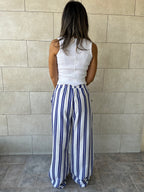 Blue Striped Spring Pants