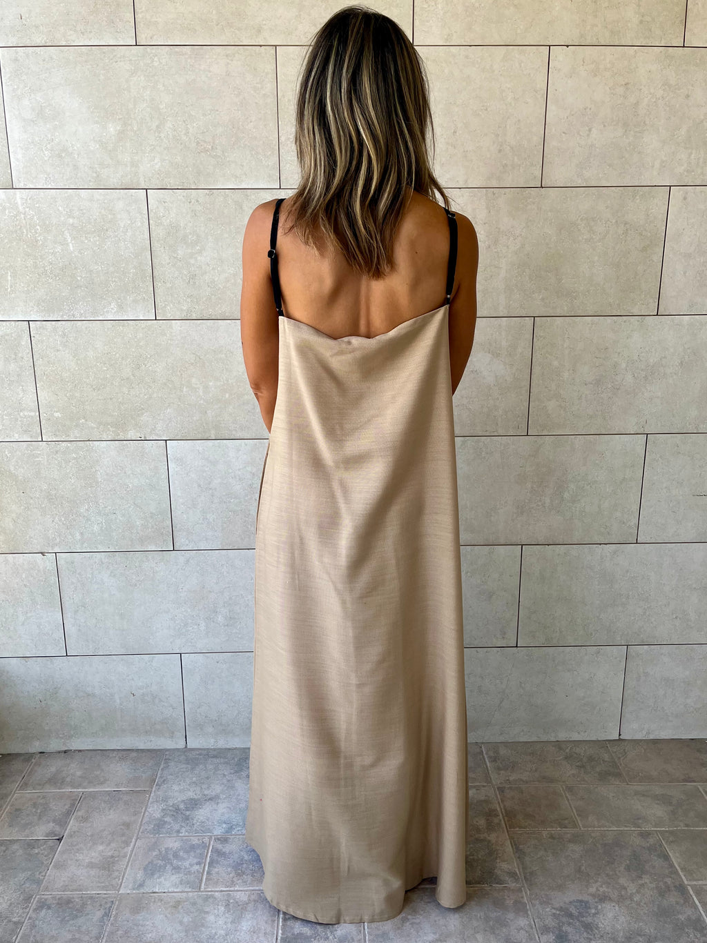 Beige Monaco Middle Line Dress