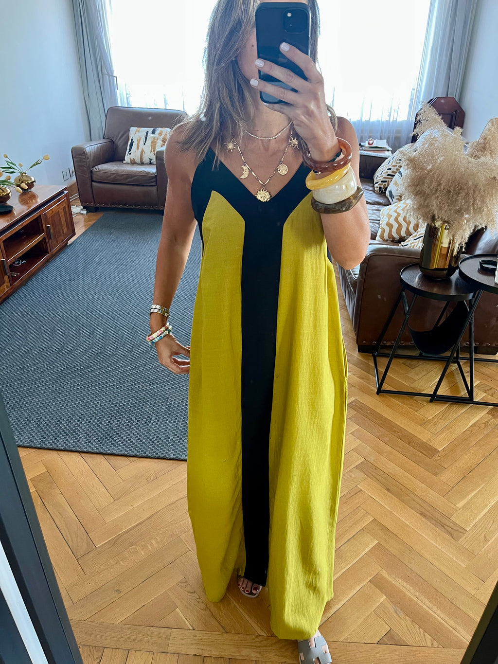 Mustard Monaco Middle Line Dress