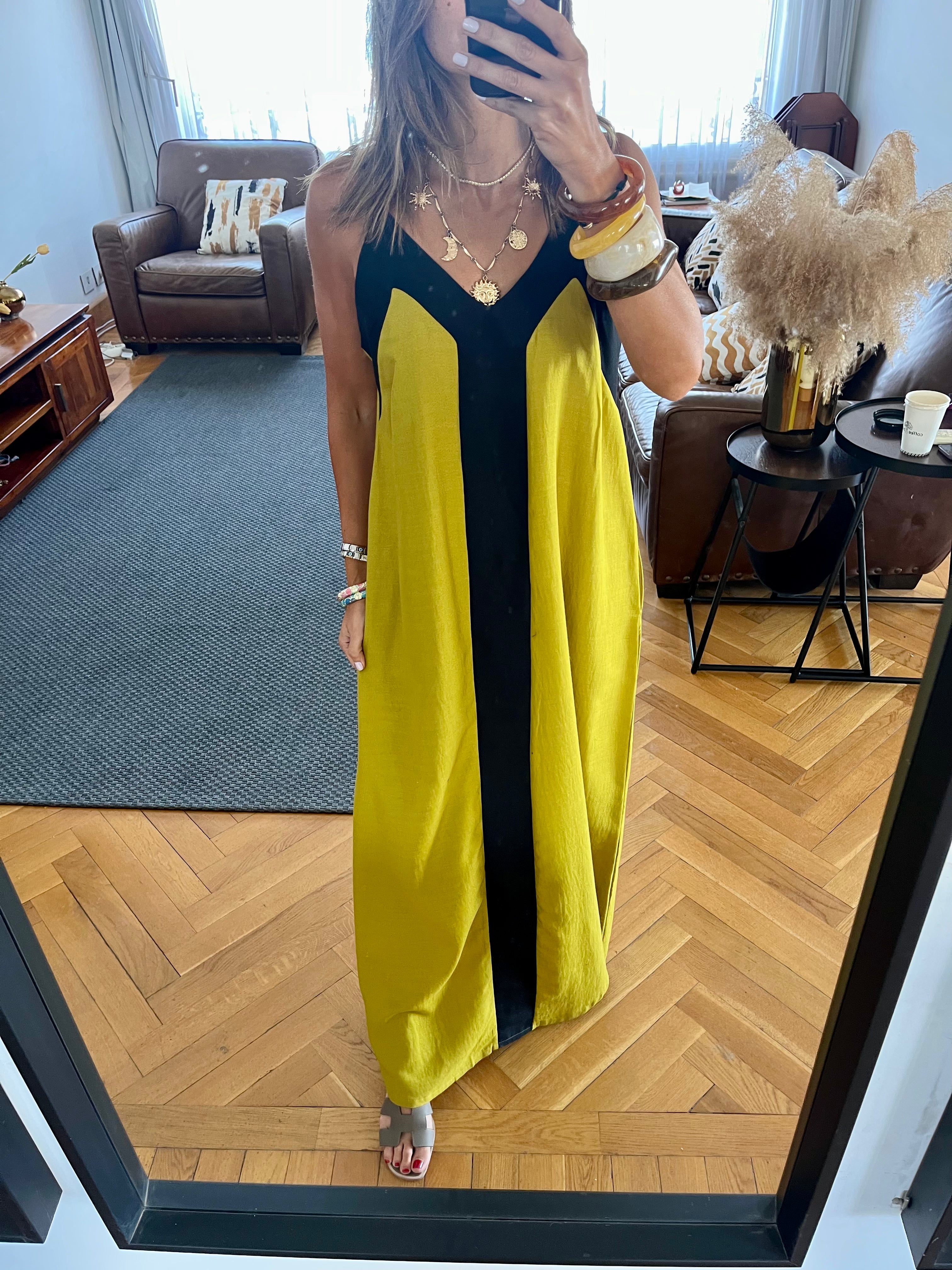 Mustard Monaco Middle Line Dress