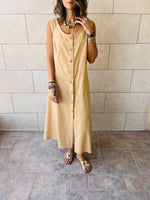 Beige Gypsy Linen Dress