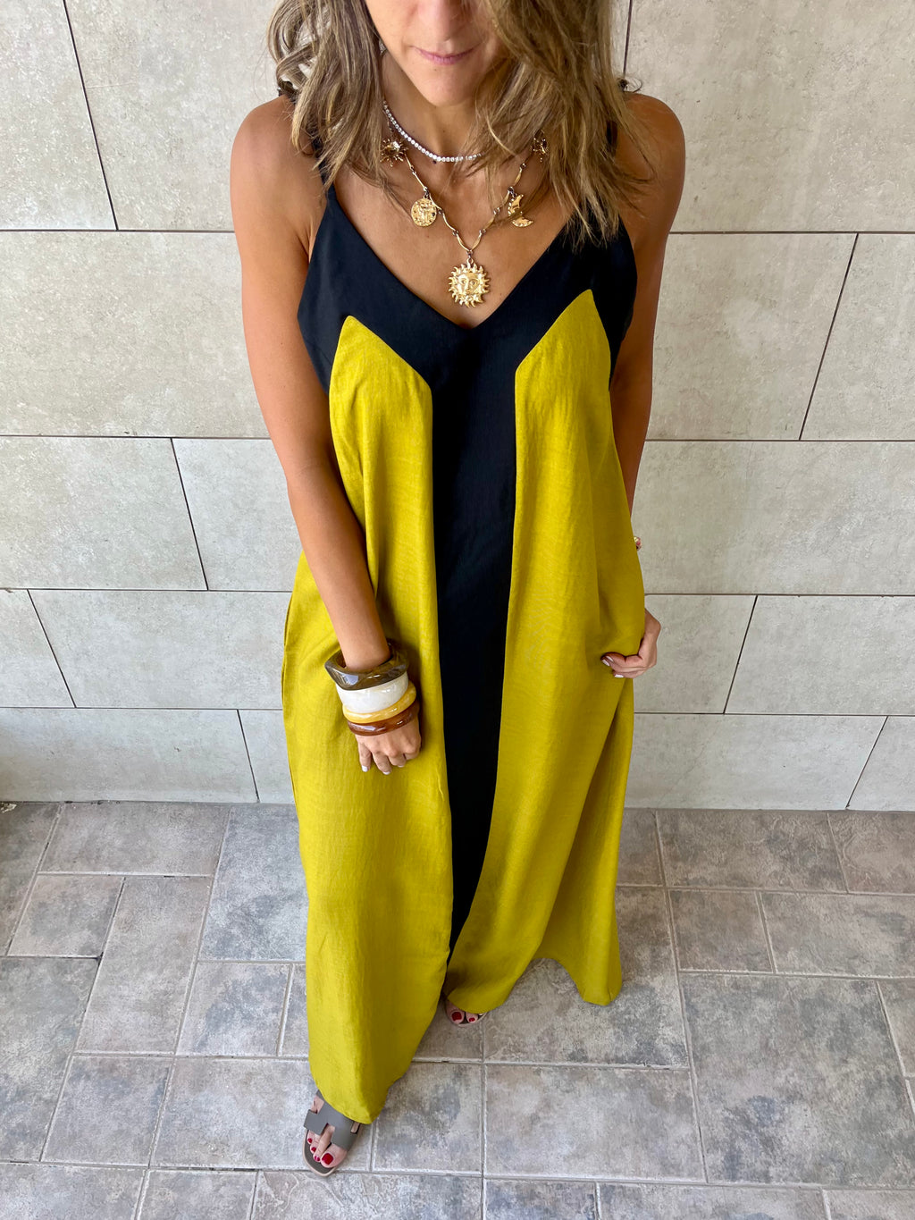 Mustard Monaco Middle Line Dress