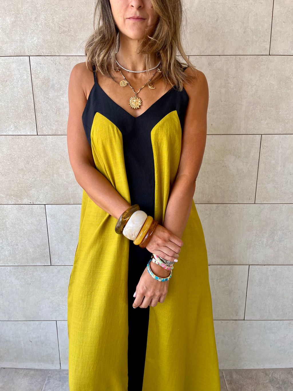 Mustard Monaco Middle Line Dress