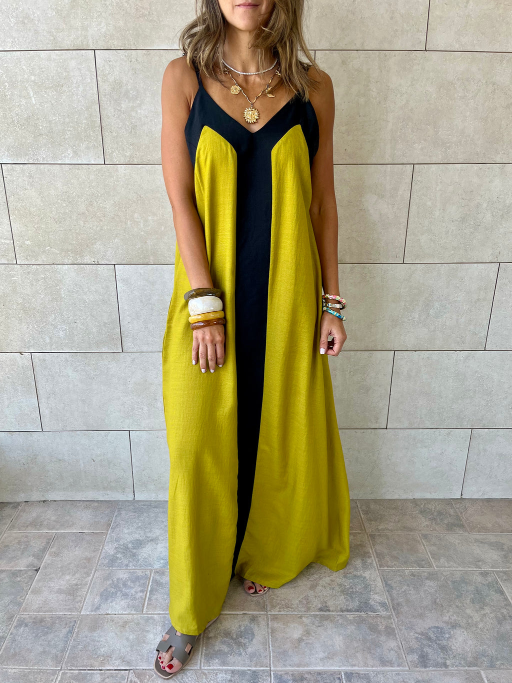 Mustard Monaco Middle Line Dress