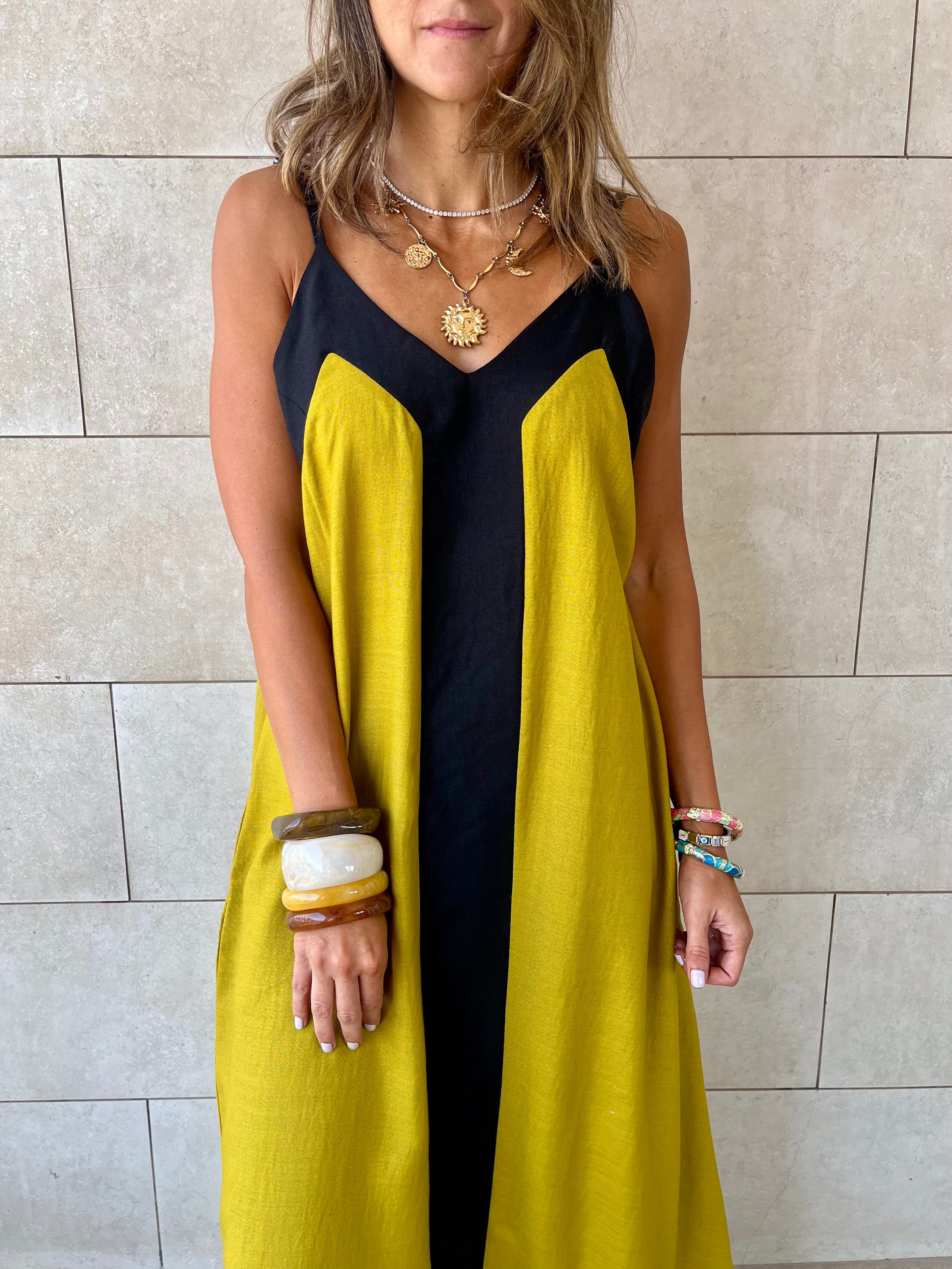 Mustard Monaco Middle Line Dress