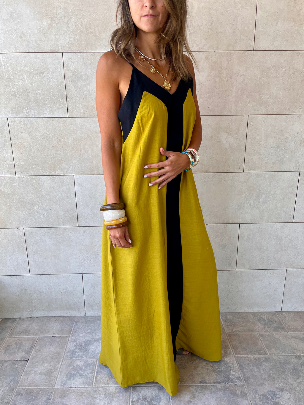 Mustard Monaco Middle Line Dress