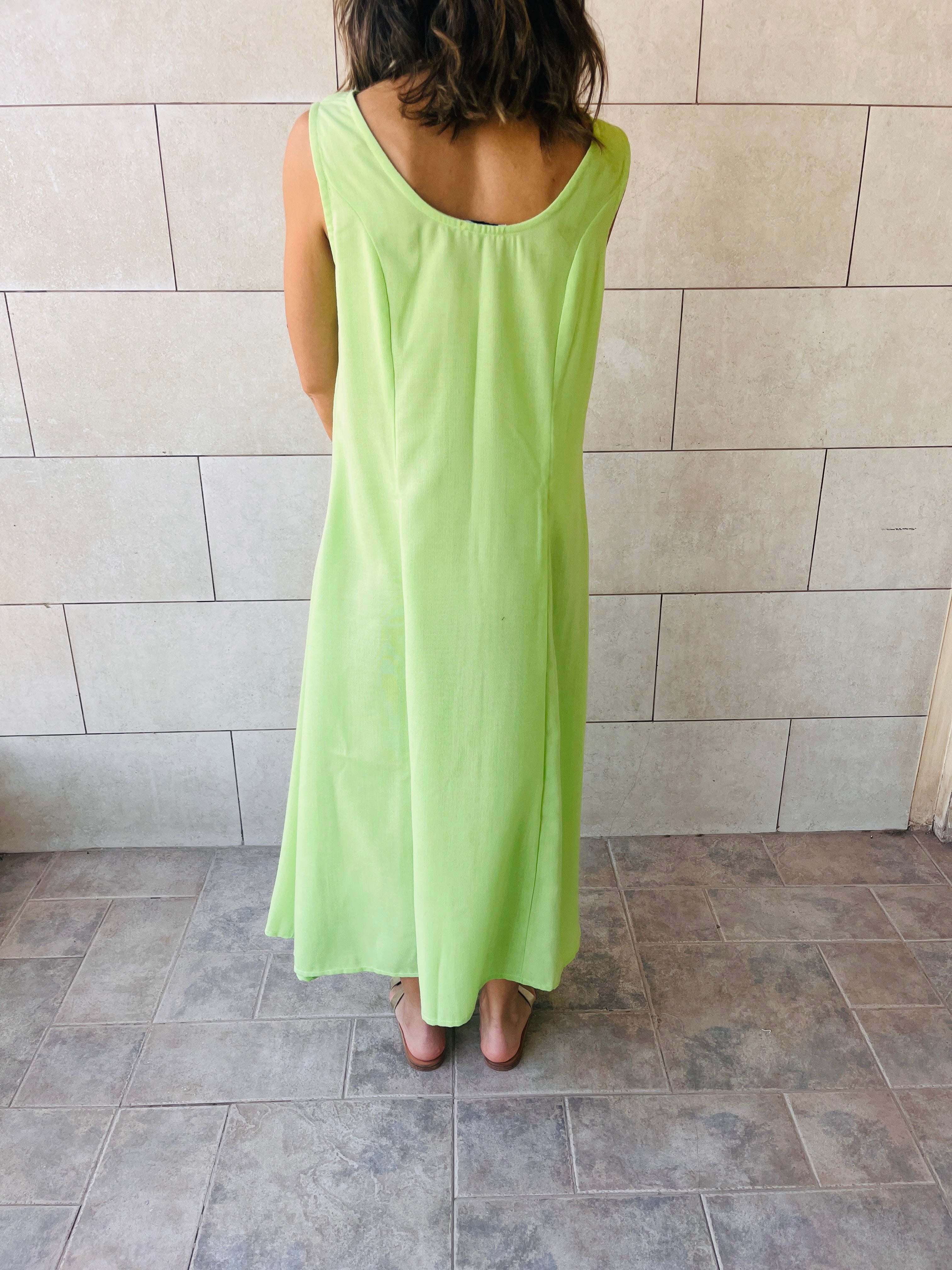 Lime Gypsy Linen Dress