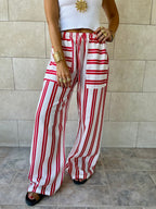 Red Striped Spring Pants
