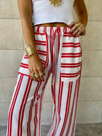 Red Striped Spring Pants