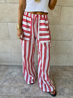 Red Striped Spring Pants