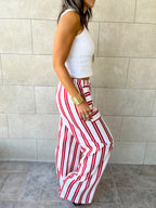 Red Striped Spring Pants
