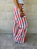 Red Striped Spring Pants