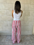 Red Striped Spring Pants