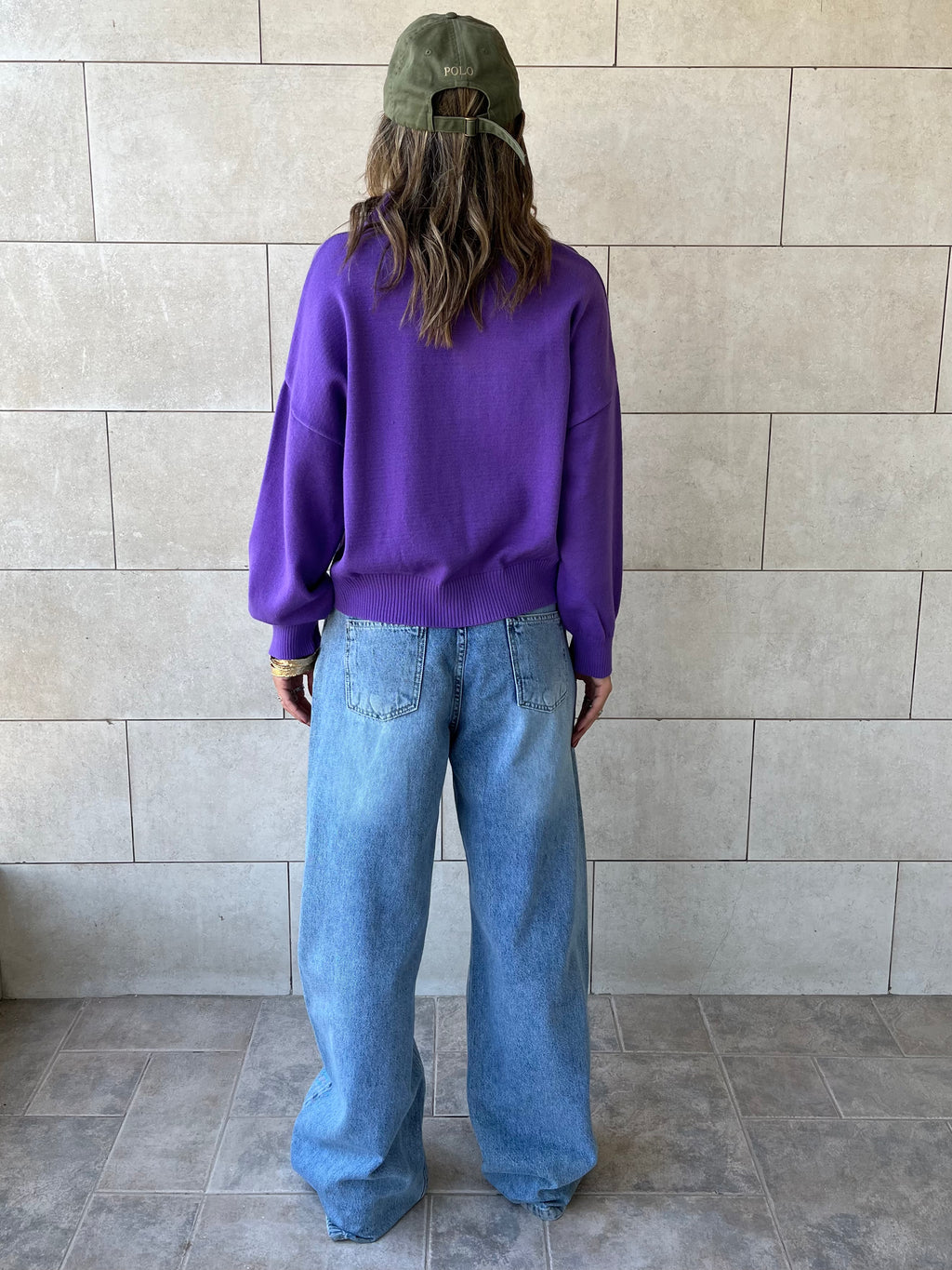 Purple Longsleeve Polo Knit