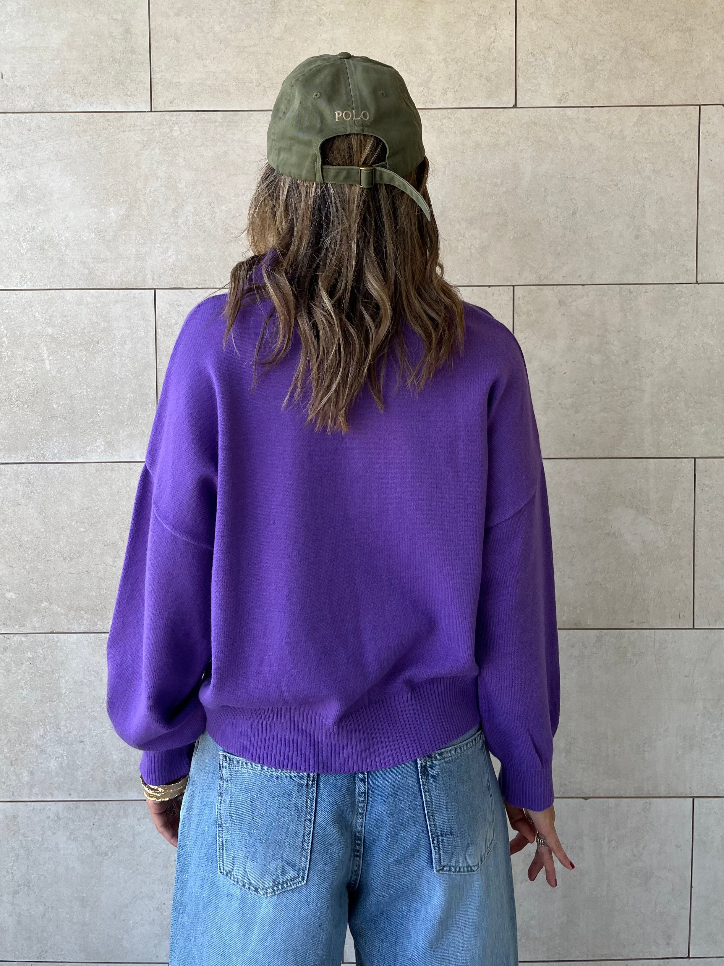 Purple Longsleeve Polo Knit