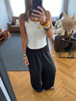 Black Flowy Linen Pants