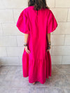 Fuchsia Over The Top Poplin Dress