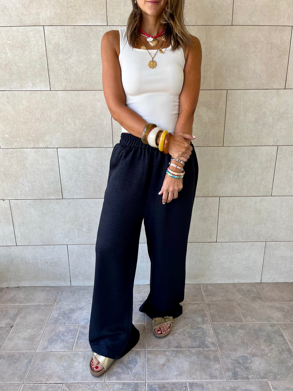 Black Flowy Linen Pants