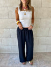 Black Flowy Linen Pants