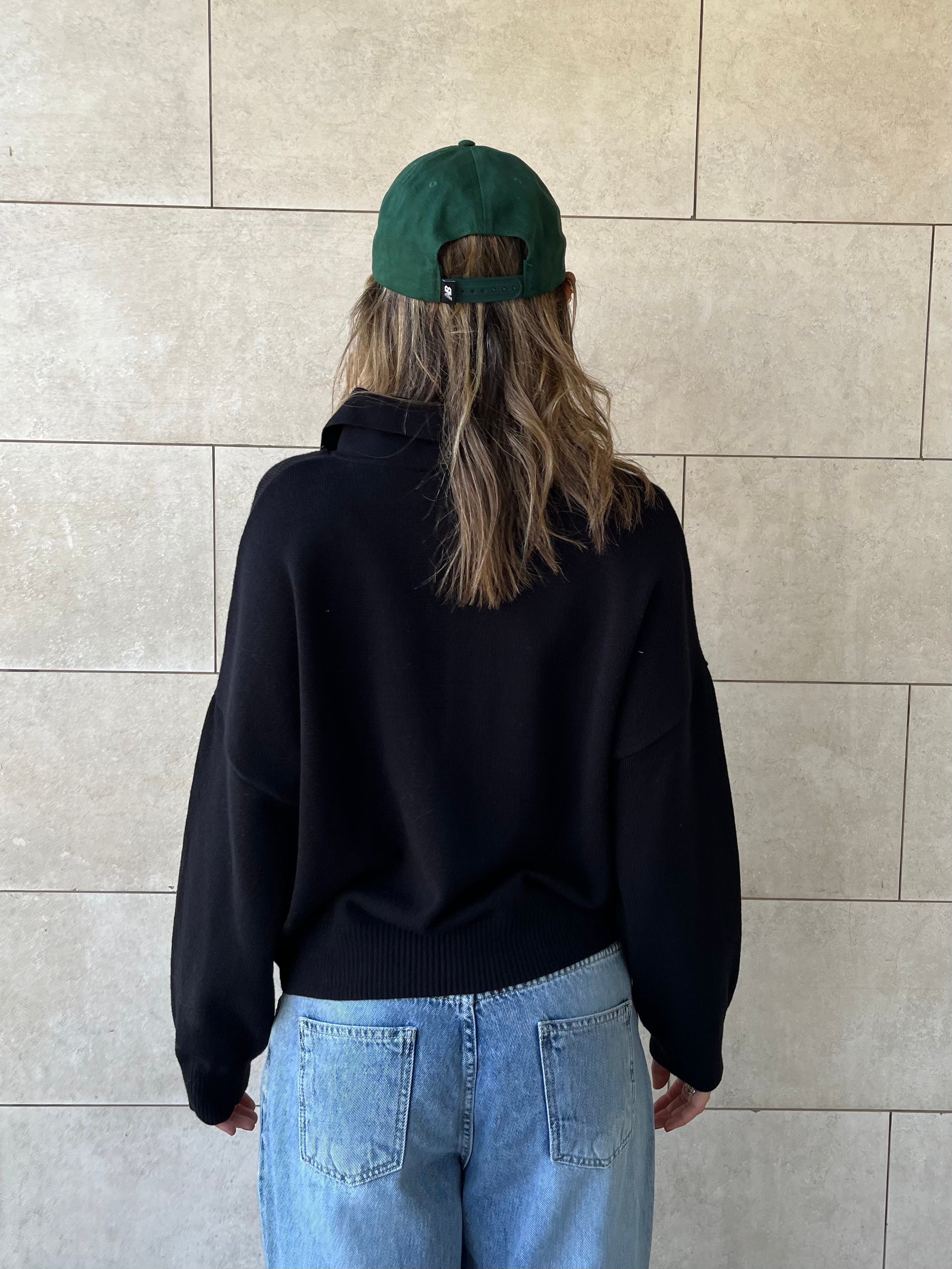 Black Longsleeve Polo Knit