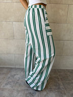 Green Striped Spring Pants
