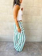 Green Striped Spring Pants