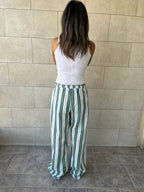 Green Striped Spring Pants
