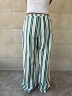 Green Striped Spring Pants