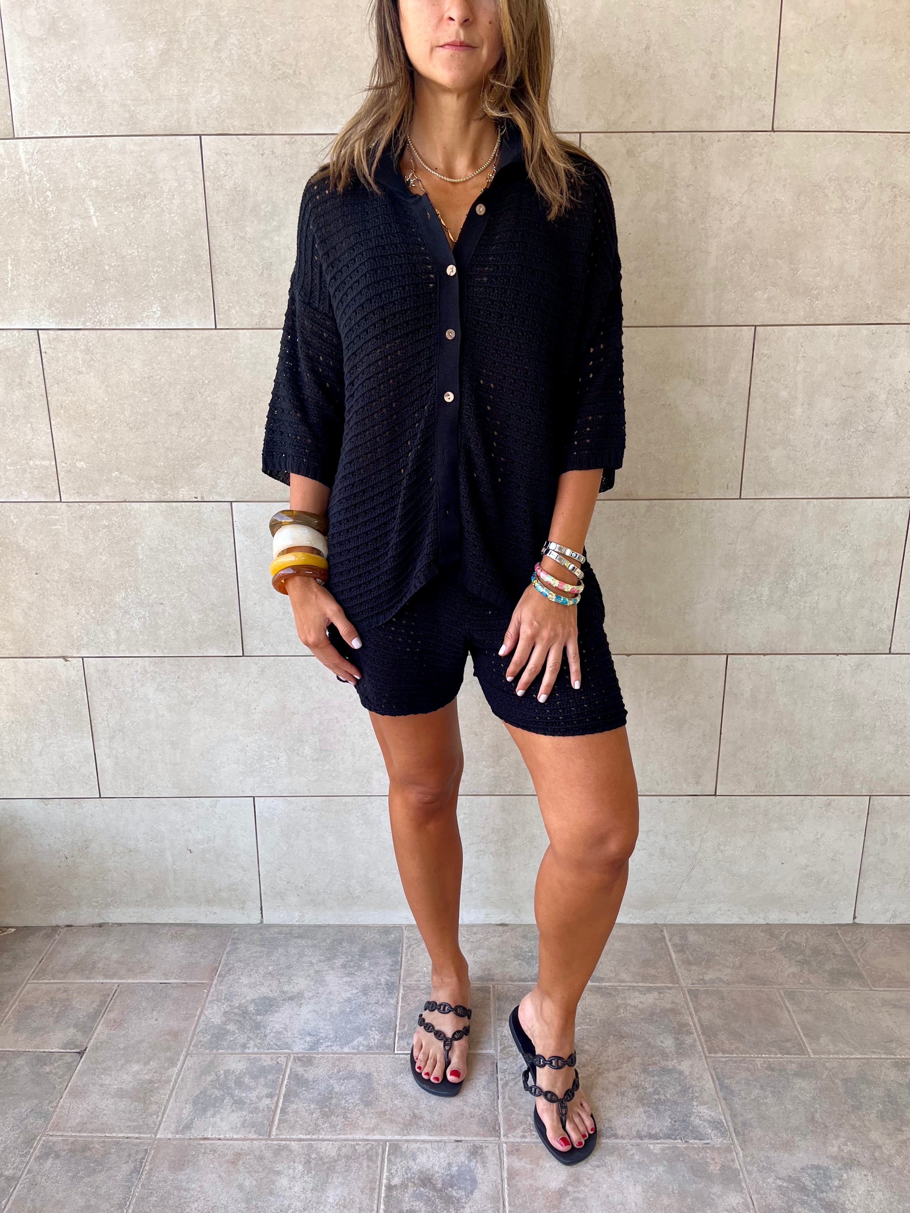 Black Salty Air Crochet Set